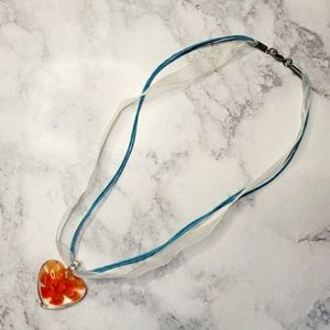 Orange flower necklace